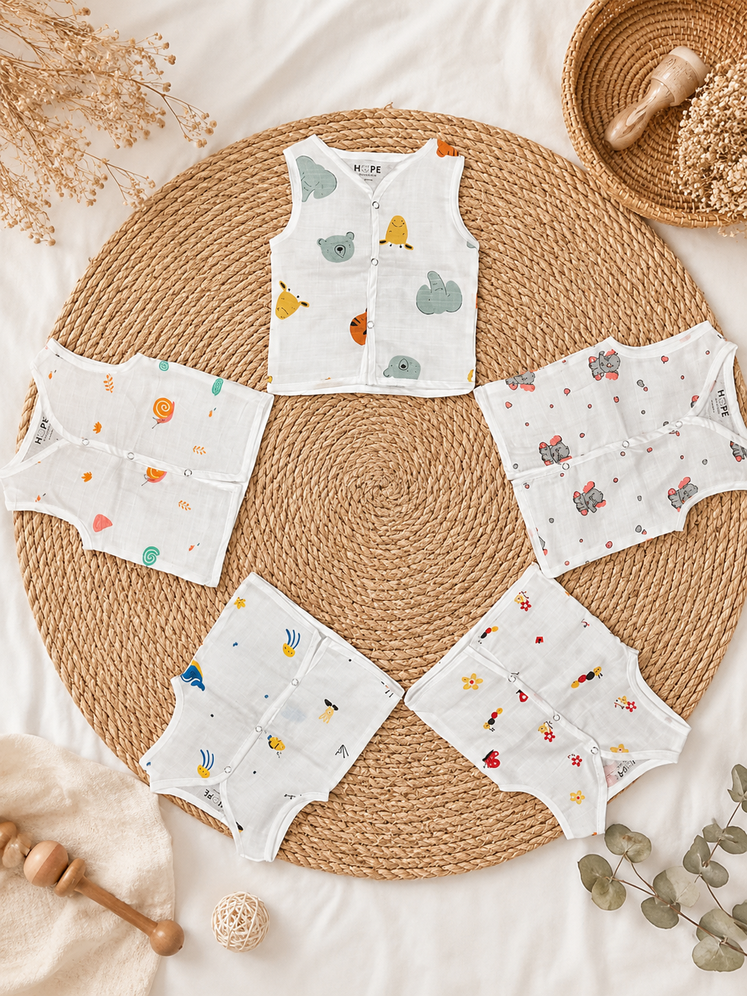 Muslin Sleeveless Jabla |Random Prints
