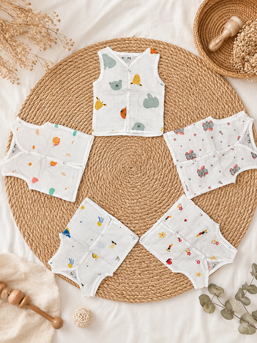 Muslin Sleeveless Jabla |Random Prints