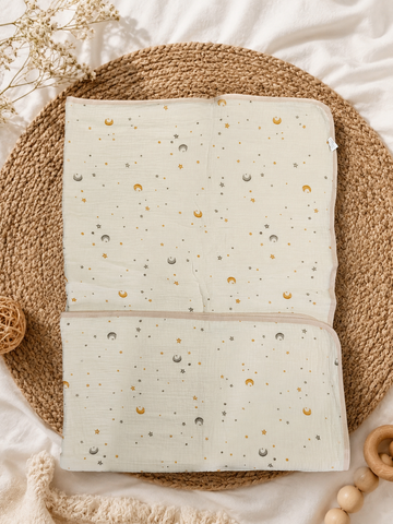 Moon & Star Muslin Quilt Blanket Comes Bed