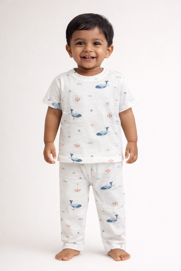 Ocean Print Cotton Baby Co-Ord Set (1 to 5 Years)