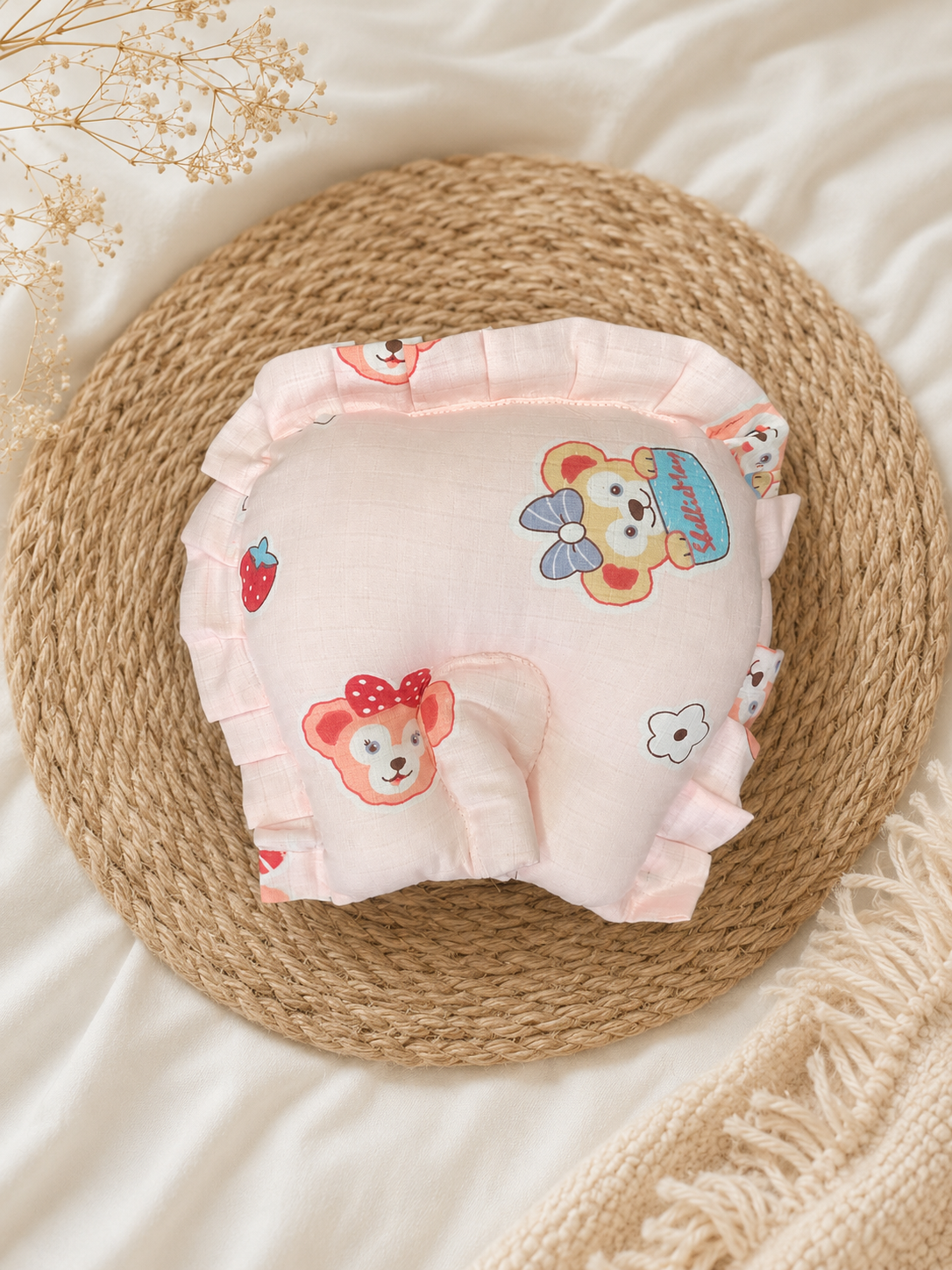 Cartoon Teddy Muslin Head Shaping Pillow