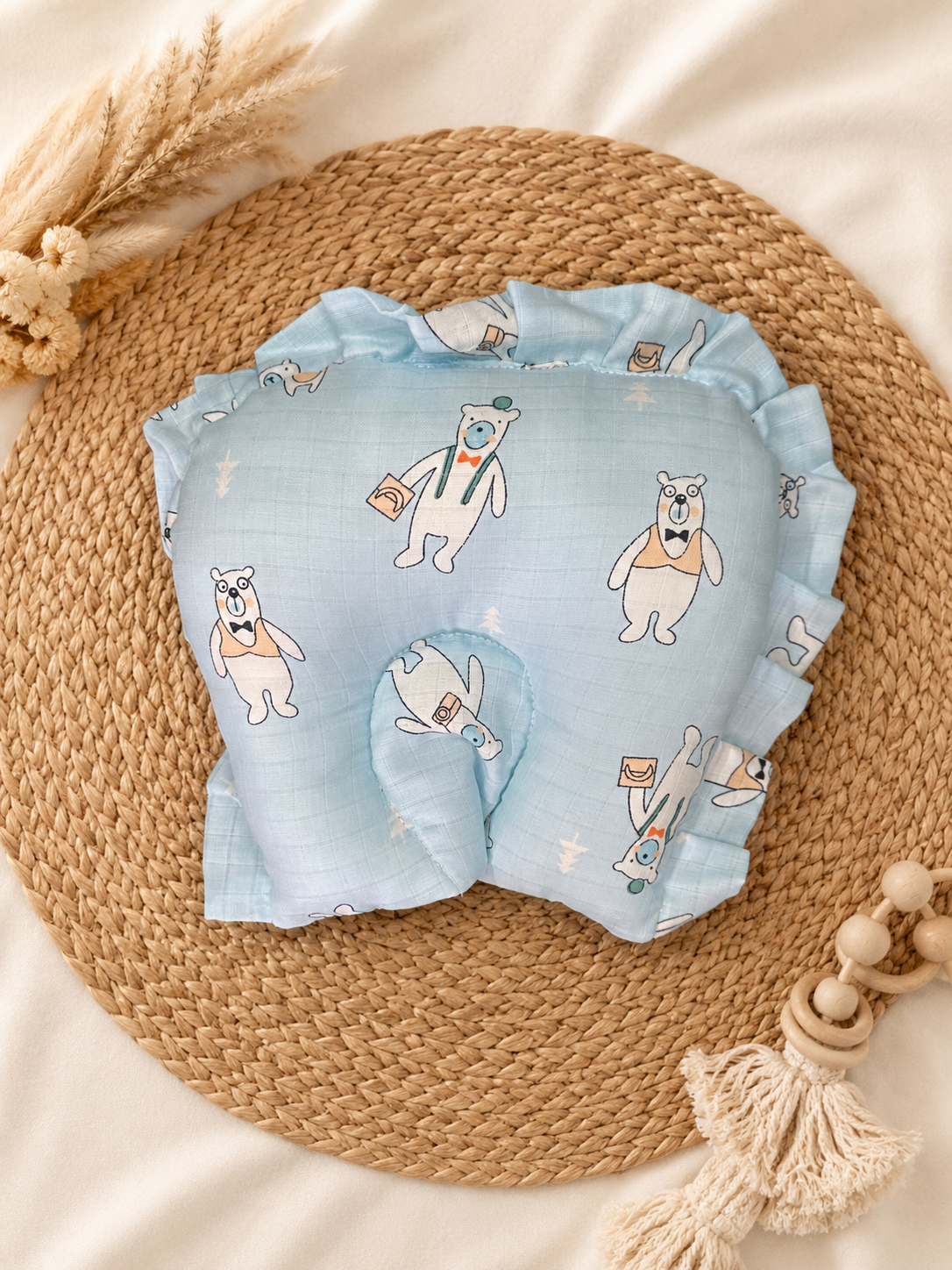 Teddy Muslin Head Shaping Pillow