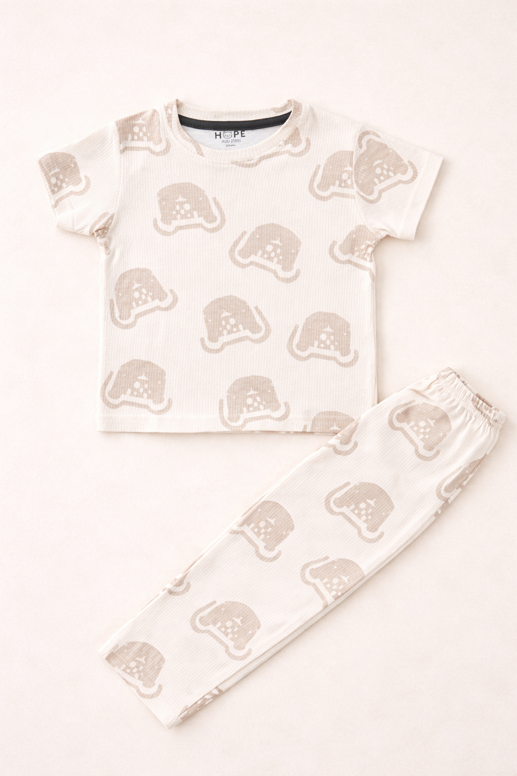Peach Elephant Print Cotton Baby Co-Ord Set (1 to 5 Years)