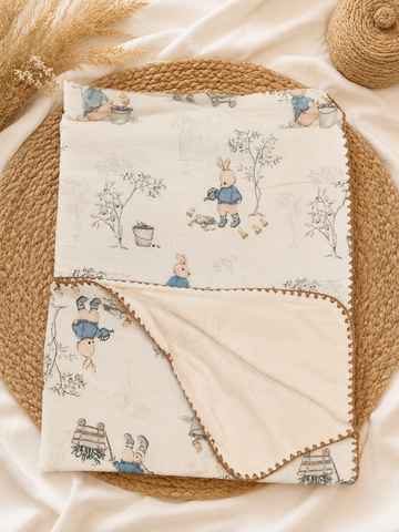 Rabbit Man Muslin Coral Blanket