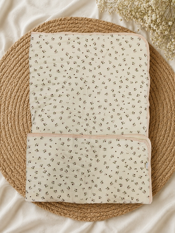 Small Flower Muslin Quilt Blanket Comes Bed