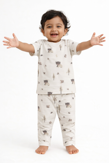 Snow Forest Animal Baby T-Shirt & Pant Set (1 to 5 Years)