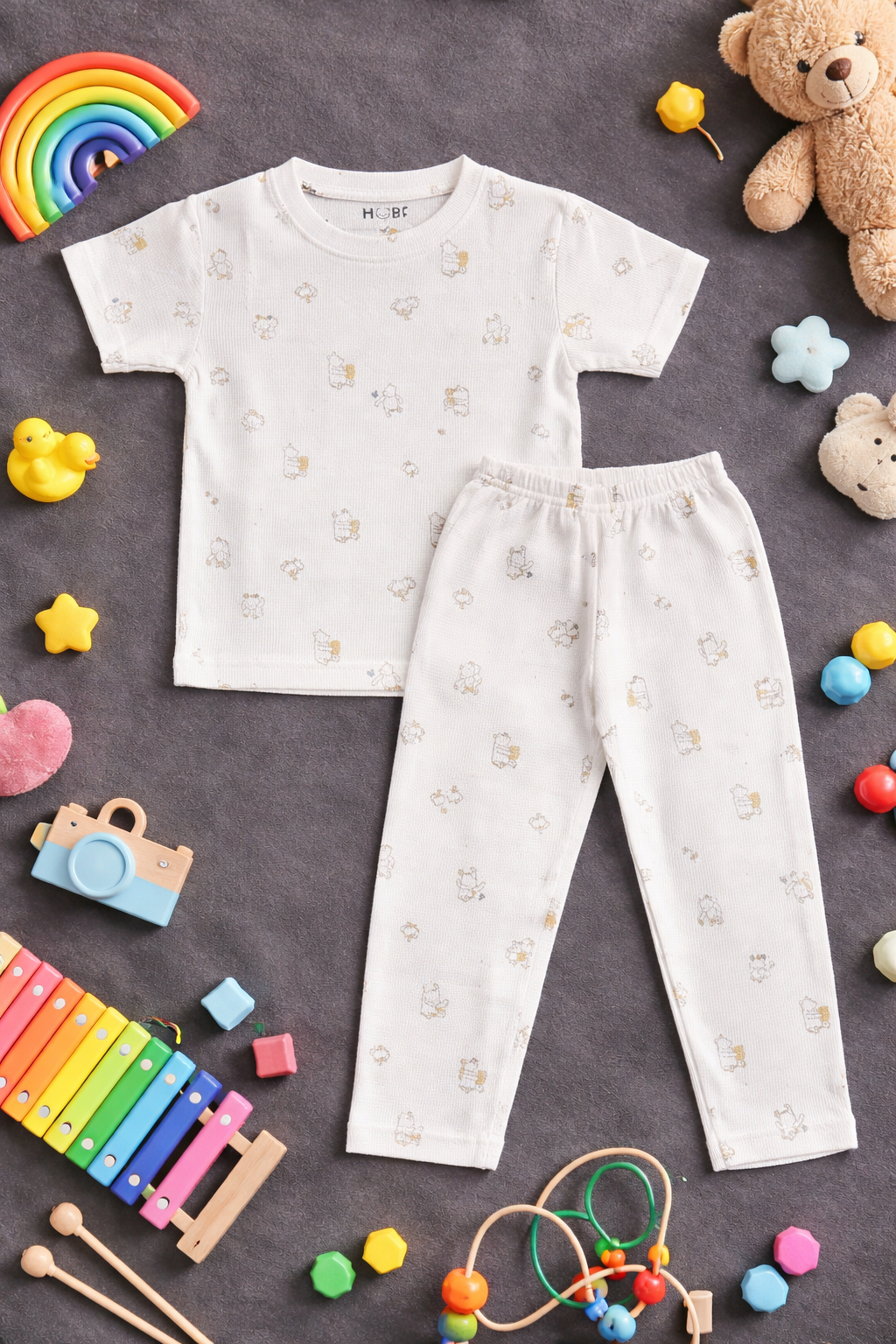 Soft Cotton Printed Baby Night Suit Set
