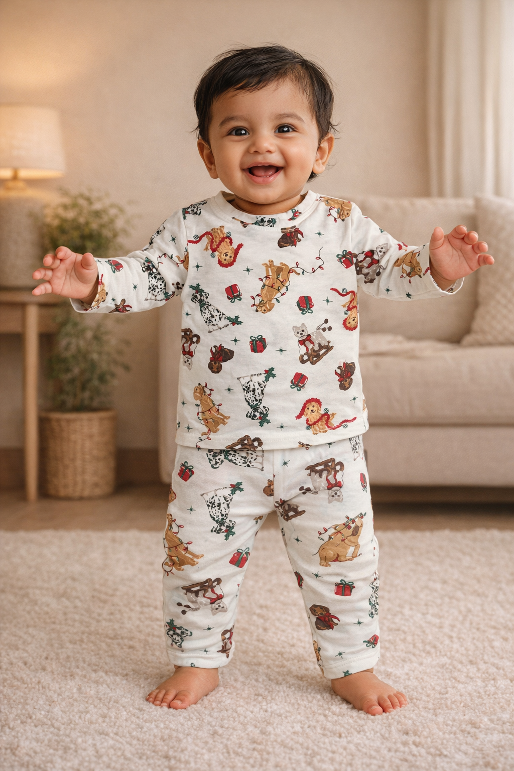 Trendy Dog Print Baby Co-ord Set  (6 Months to 5 Years)