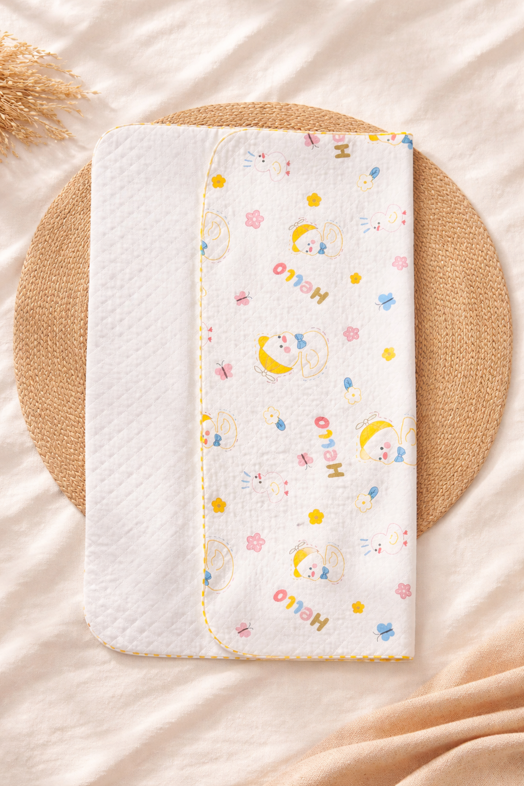 Hello Sunshine Diamond Muslin Quilt Blanket