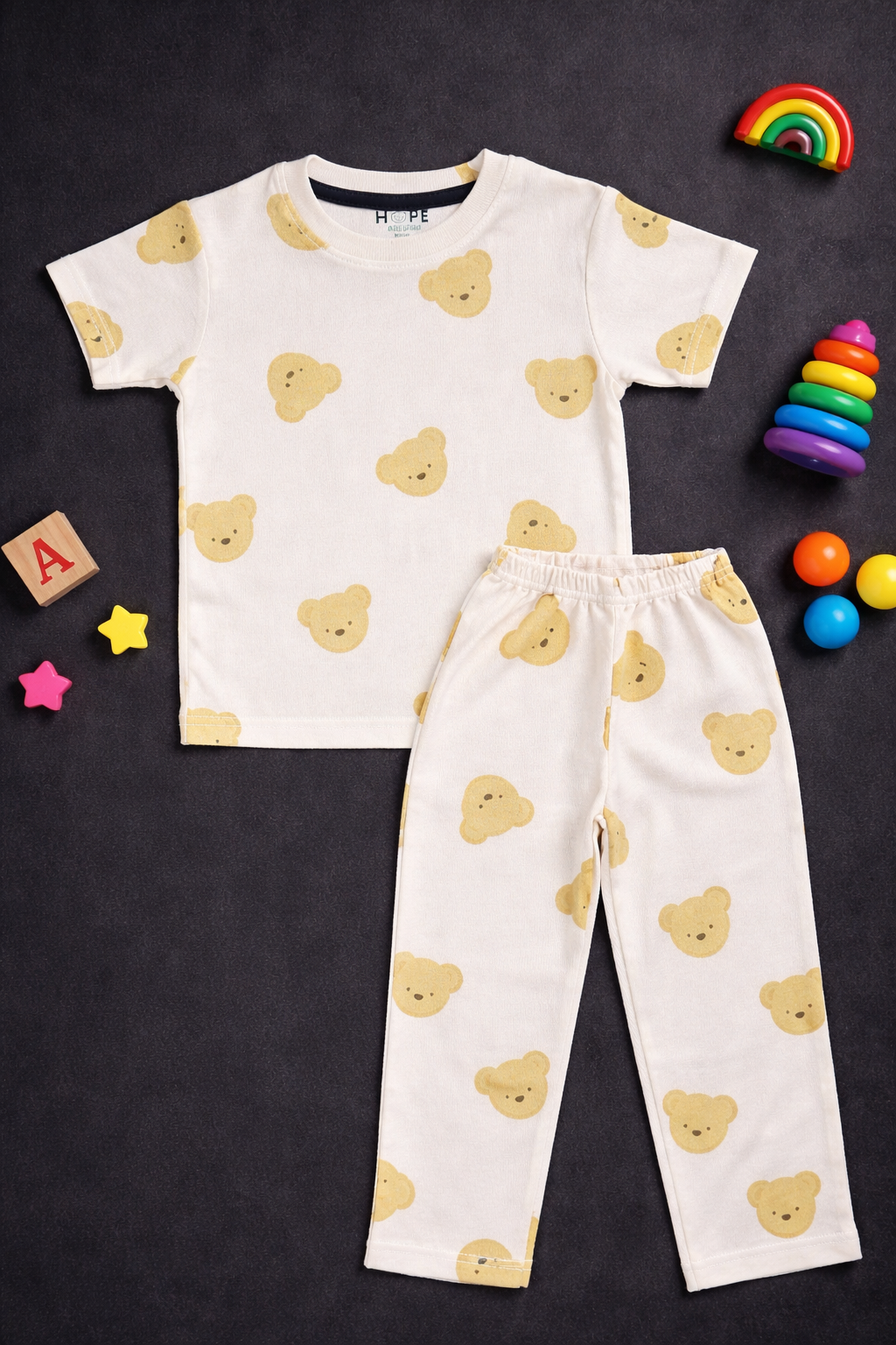 Teddy Face Print Baby Co-Ord Set (1 to 5 Years)